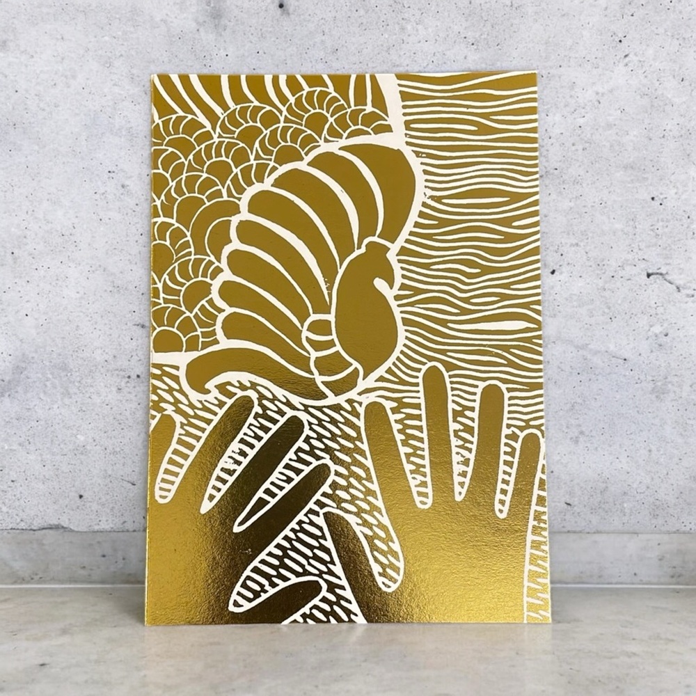 Gold Foil Wall Art Print 5x7 | Luxury Art Decor | Unframed | Printmaking